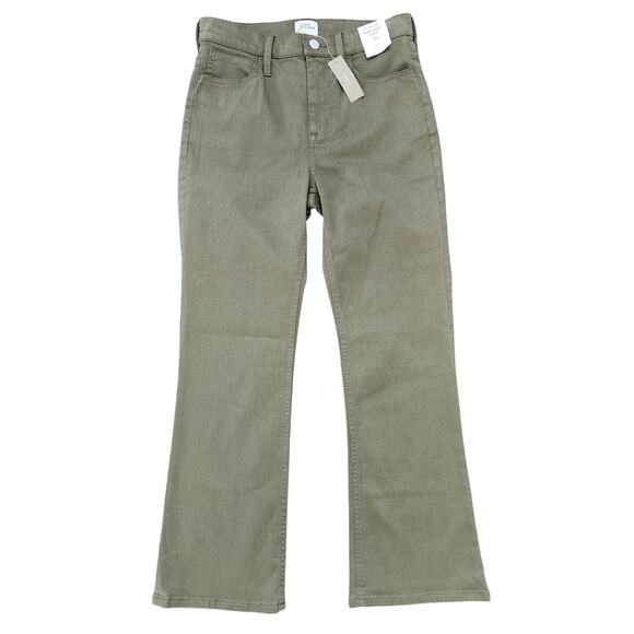 NWT J. Crew 9" Billie Demi Boot Crop Green Size 26 - Picture 1 of 5